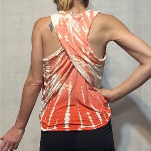 🆕 Young Fabulous & Broke Coral Tie-Dye Twist Tank Top